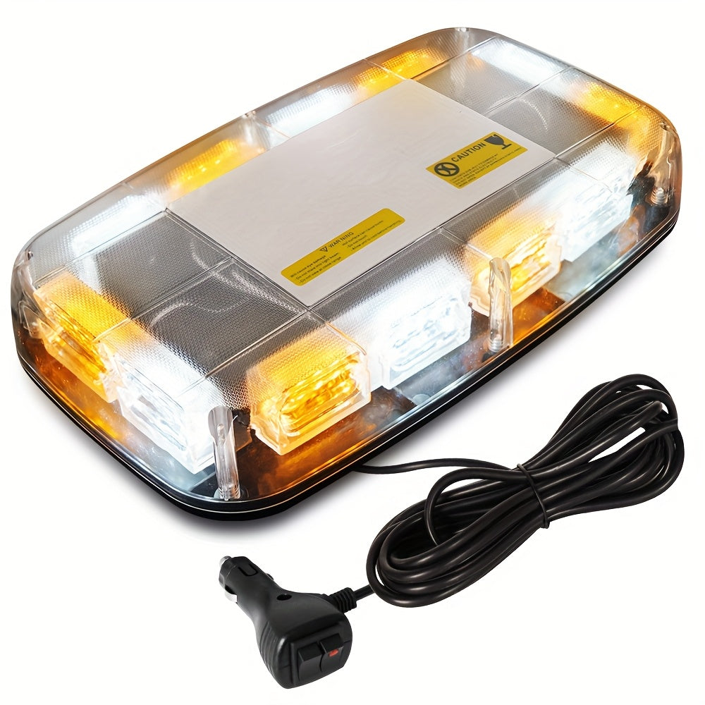 48 LED Roof Strobe Light Bar Emergency Warning Light IP67 Waterproof Magnetic Mount 12V 24V for Plow Truck Construction Vehicle Car Amber Green Red White