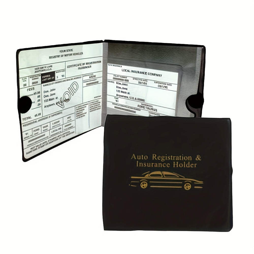Car Document Holder – Multi-Slot Insurance Card, Registration & Driver License Organizer for Car Truck Motorcycle Trailer | Black Gold Design, 1pc & 2-Pack