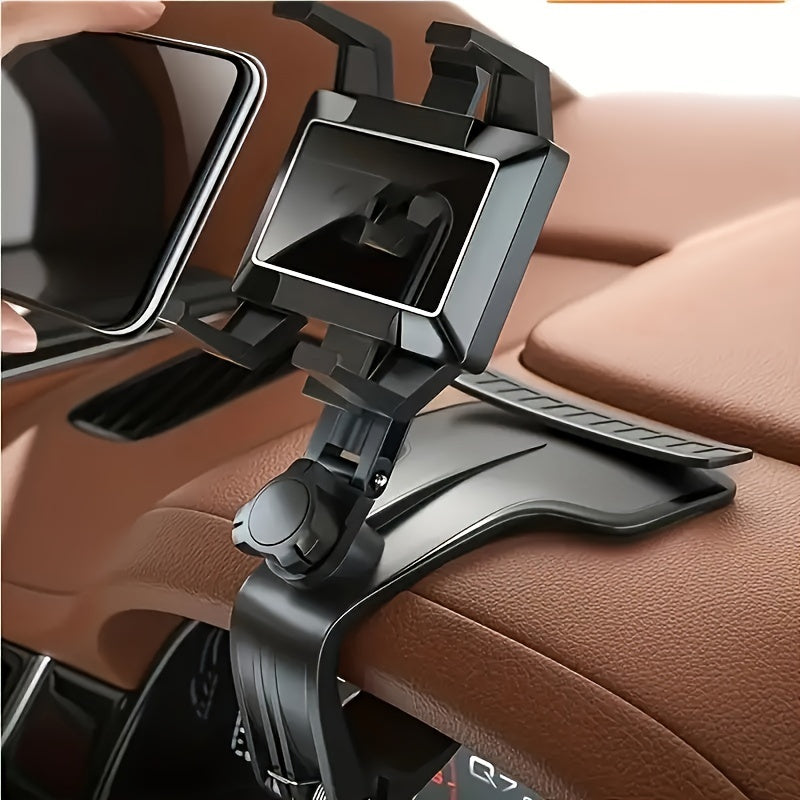 360° Rotating Car Dashboard Phone Mount Holder with Parking Number Plate Card – Universal GPS Navigation Bracket