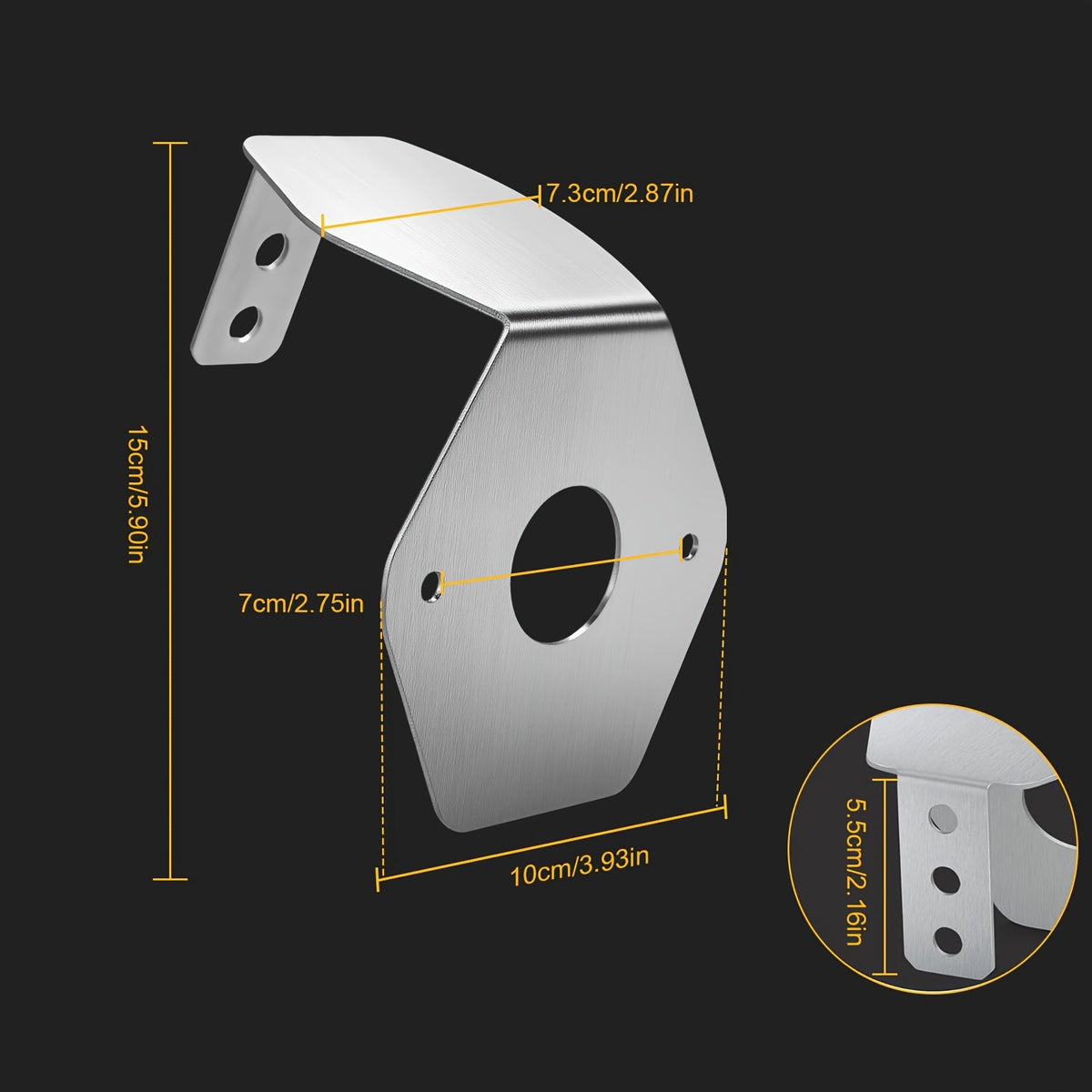 Stainless Steel Watermelon Light Brackets 2 Pack – Angled Clamp Mount Holder for Truck Mirror Turn Signal & Underglow Lights, Universal Fit