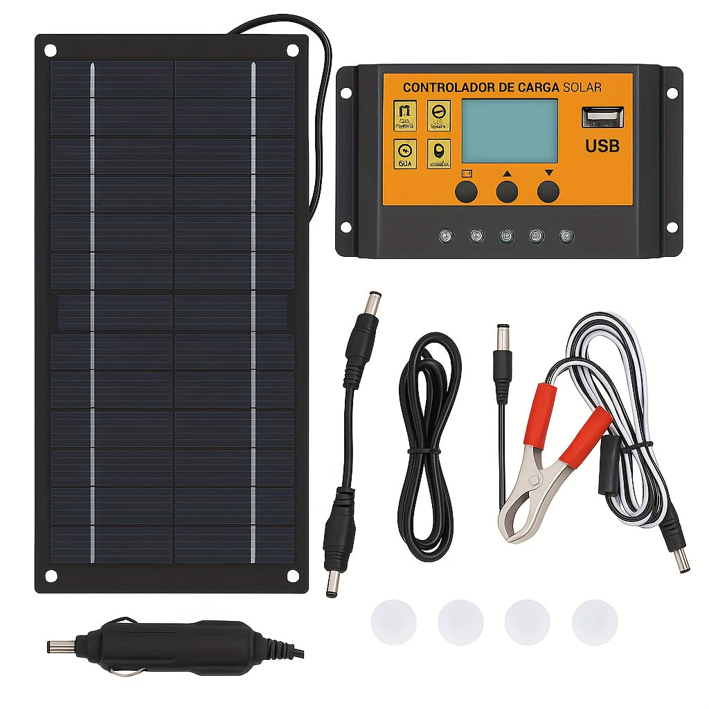 18V Portable Solar Charging Kit with 100A Smart Controller, Off-Grid Solar Panel Charger for Camping RV Caravan Fishing Travel, Outdoor Power Solution, Battery Not Included