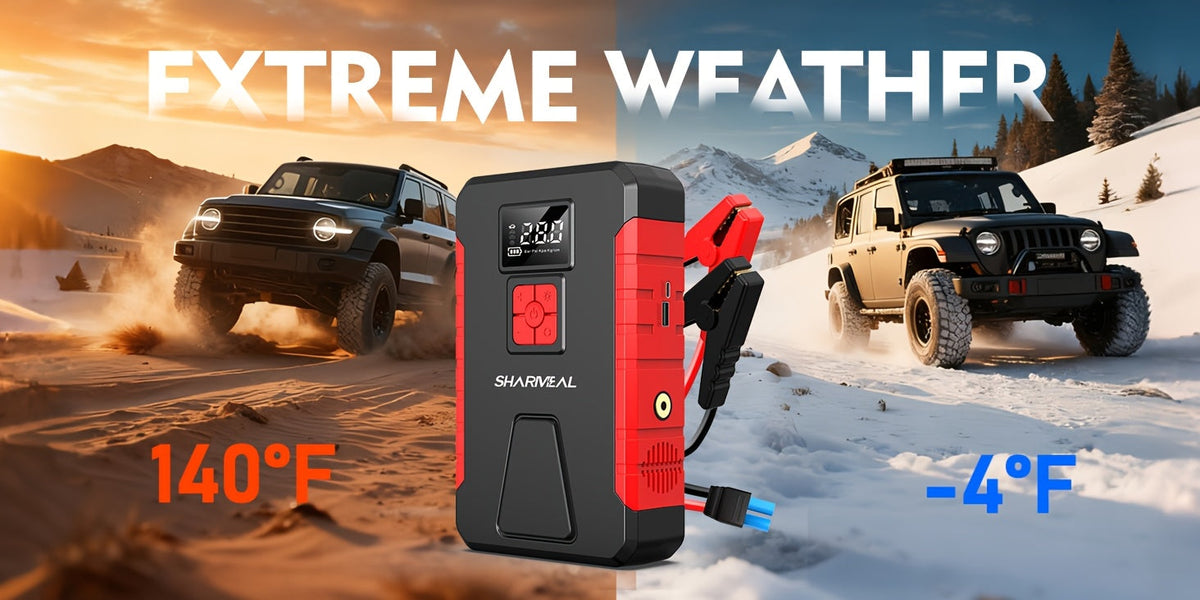 Portable Jump Starter with Air Compressor, 15000A-21000A Peak 350PSI 12V 17-in-1, Car Battery Charger with LED Light, for Cars Trucks SUVs