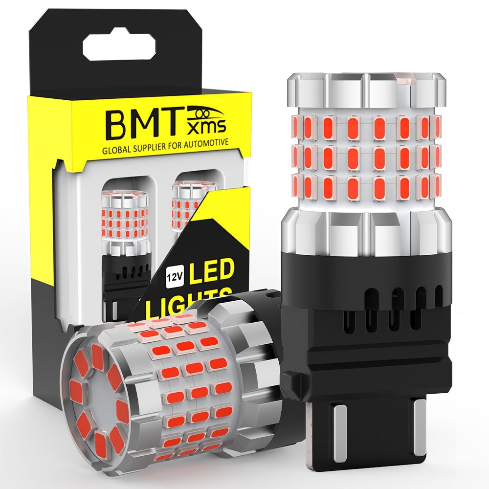 3157 LED Bulbs 2-Pack 4000LM 16W Super Bright for Brake Tail Stop Parking Reverse Turn Signal DRL Fits 3156 3057 4114 4157 P27/7W White Red Amber