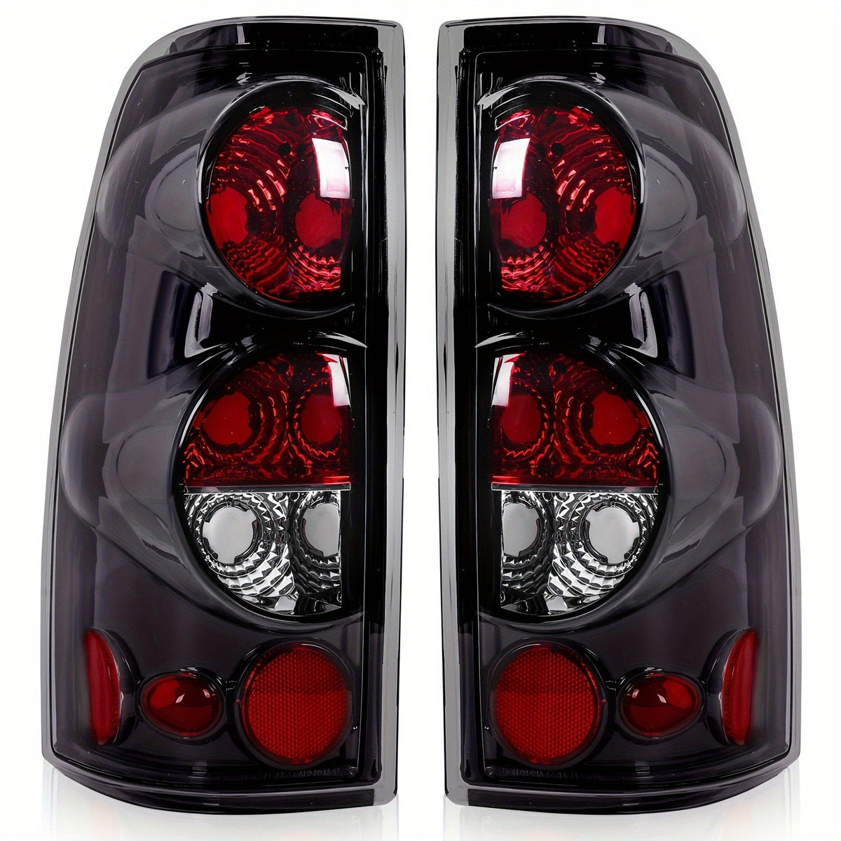 Tail Lights for Chevy Silverado 1500 2500 3500 & GMC Sierra 1999-2006 – Direct Replacement Taillights Assembly, Black Housing, Red or Smoked Lens (No Bulbs, Pair)