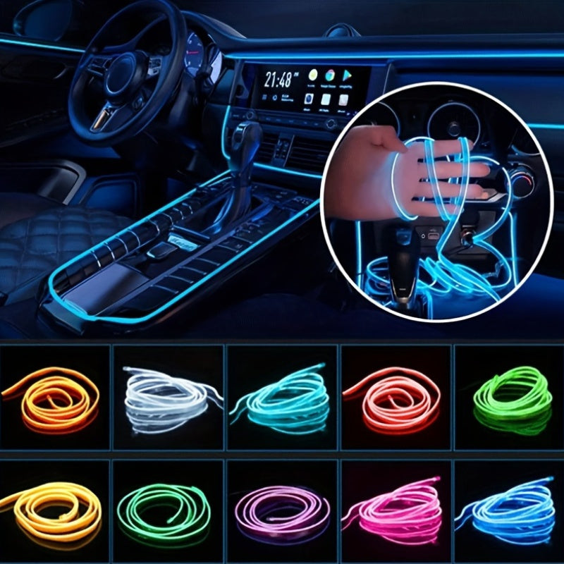 Car Interior RGB LED Strip Lights 118 Inch – App Control Neon Ambient Light for Center Console, Dashboard & Armrest, Fiber Optic Decoration
