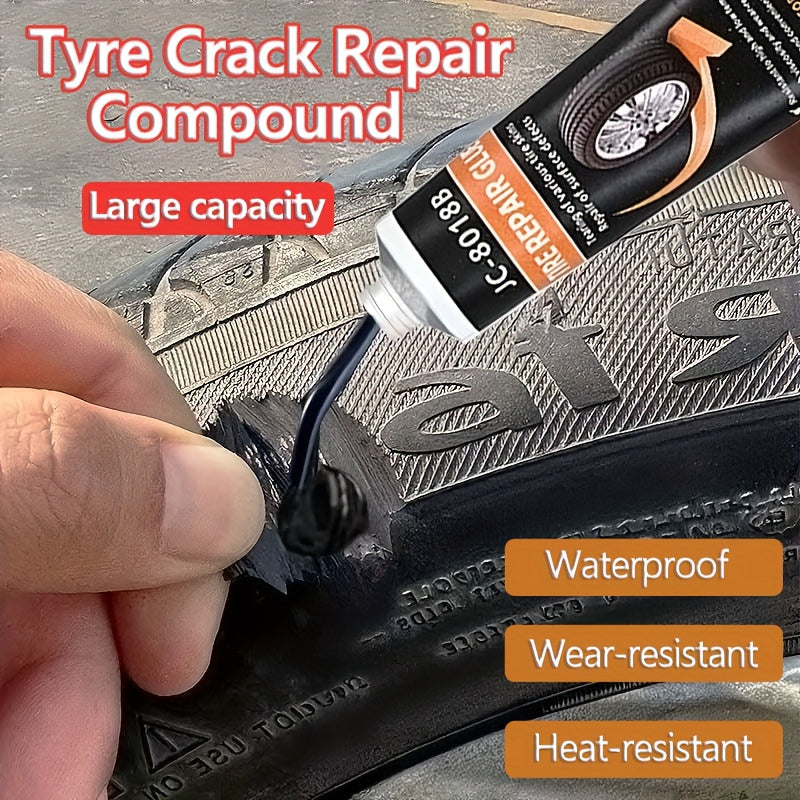 Tire Repair Adhesive Gel – Sidewall Rubber Glue Kit with Scraper & Tip | Car, Motorcycle, Bike, Truck & Tractor | 30ml / 50ml
