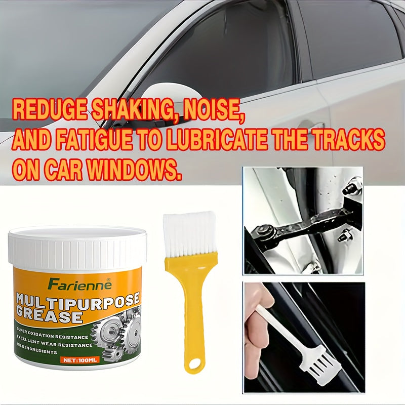 Multi-Purpose Grease with Brush 3.38 oz Garage Door Hinge Lubricant for Car Automobile Ship Industrial Metal Parts Bearing Chain