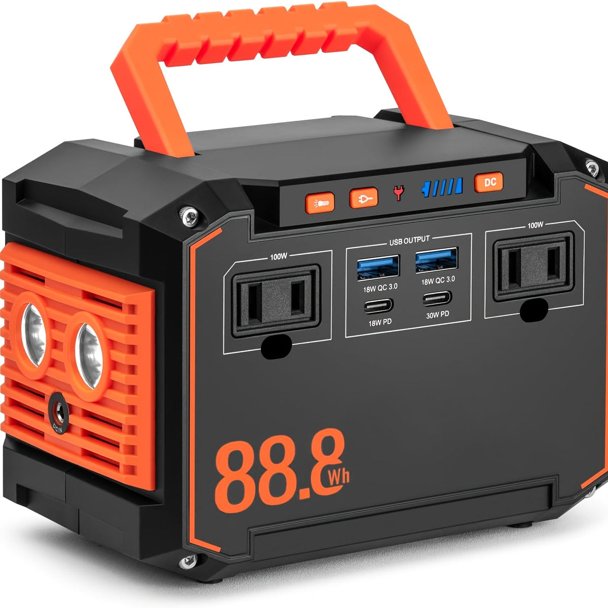 Portable Solar Generator 88.8Wh Power Station | 24000mAh Solar Power Bank AC DC USB Ports for Camping, Emergency, CPAP, Laptops & Outdoor Use