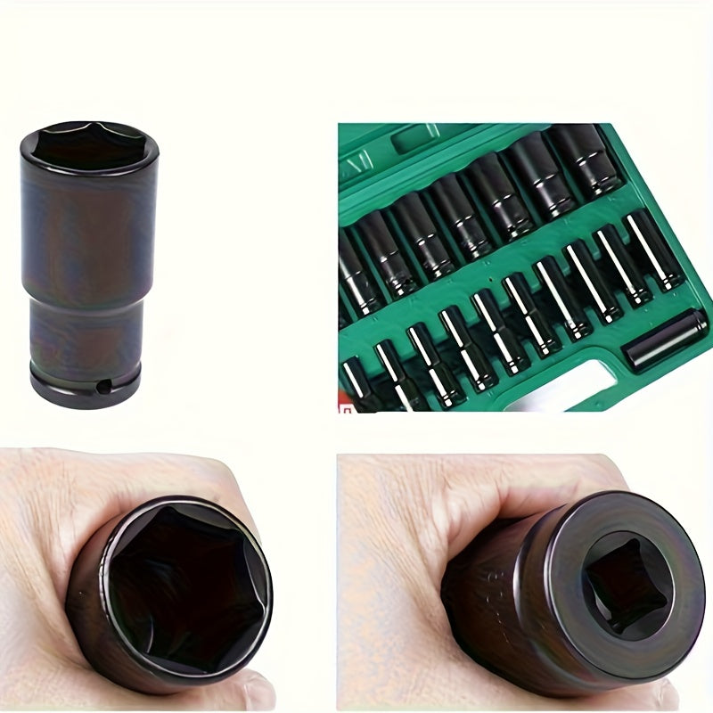 20-Piece 1/2" Drive Metric Deep Impact Socket Set 8mm–32mm – CR-V Hex Sockets for Electric Wrench & Automotive Repair