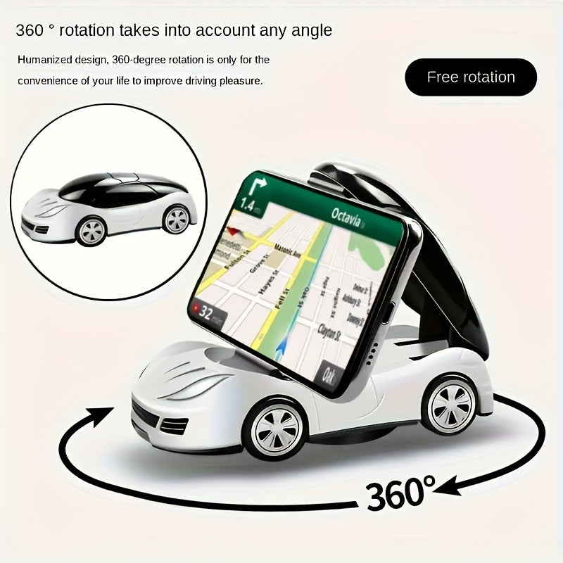Foldable Car Phone Holder 2-Pack, 360° Rotating Universal Dashboard Phone Mount, Compact Adjustable Cell Phone Stand for Car, Portable Hands-Free Cradle for iPhone Android Smartphones