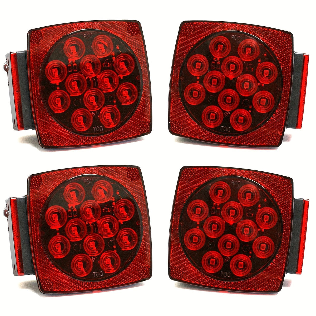 12V LED Trailer Tail Lights – Square Stop, Turn Signal, Brake & License Plate Light Kit for Trailers Under 80", Boat, RV, Camper & Utility Trailer