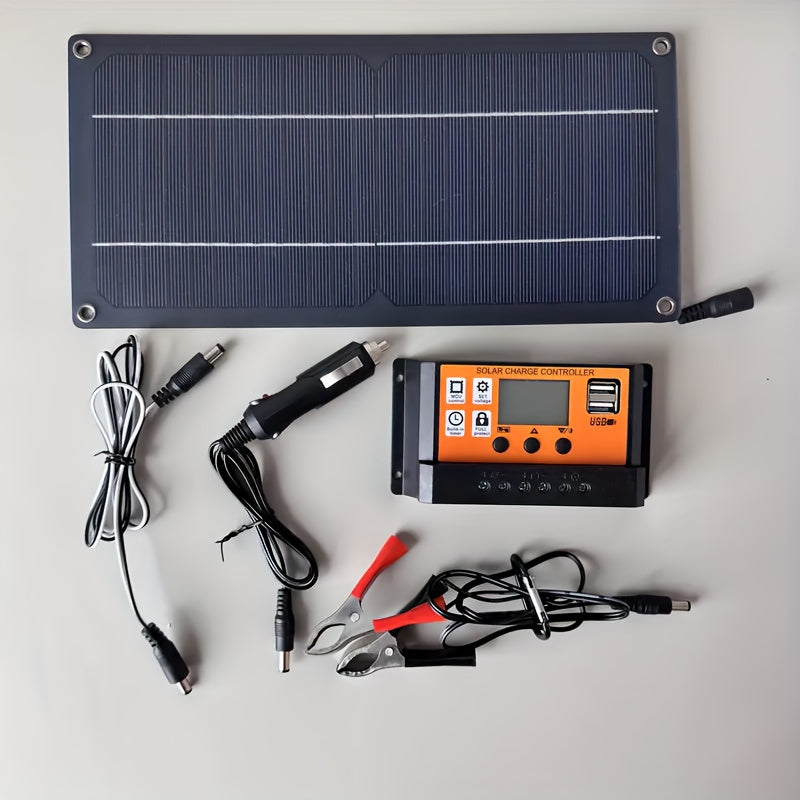 18V Portable Solar Charging Kit with 100A Smart Controller, Off-Grid Solar Panel Charger for Camping RV Caravan Fishing Travel, Outdoor Power Solution, Battery Not Included