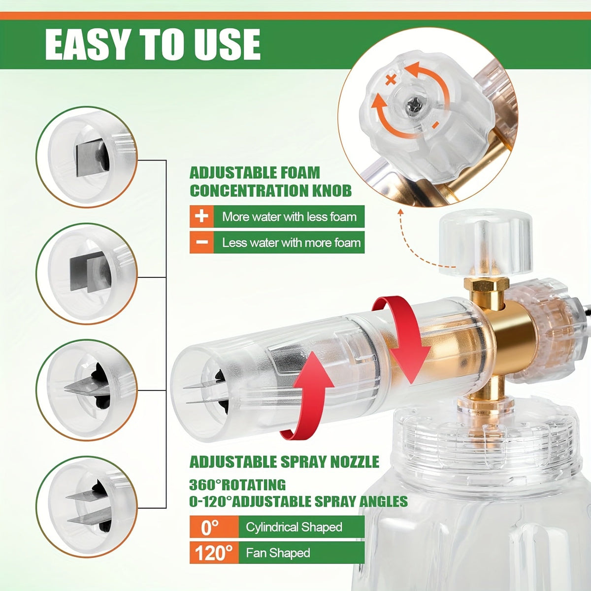 Pressure Washer Foam Cannon Kit 9-Piece – 5000 PSI Dual Connector | 5 Nozzle Tips & 1/4" Quick Connect | Car Wash Soap Sprayer
