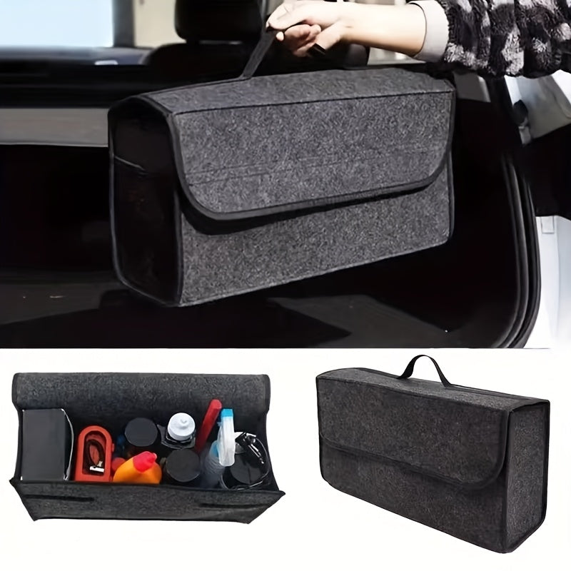 Car Trunk Organizer Foldable Felt Storage Box – Scratch-Resistant Collapsible Bag | Car Home Camping Travel Business Portable