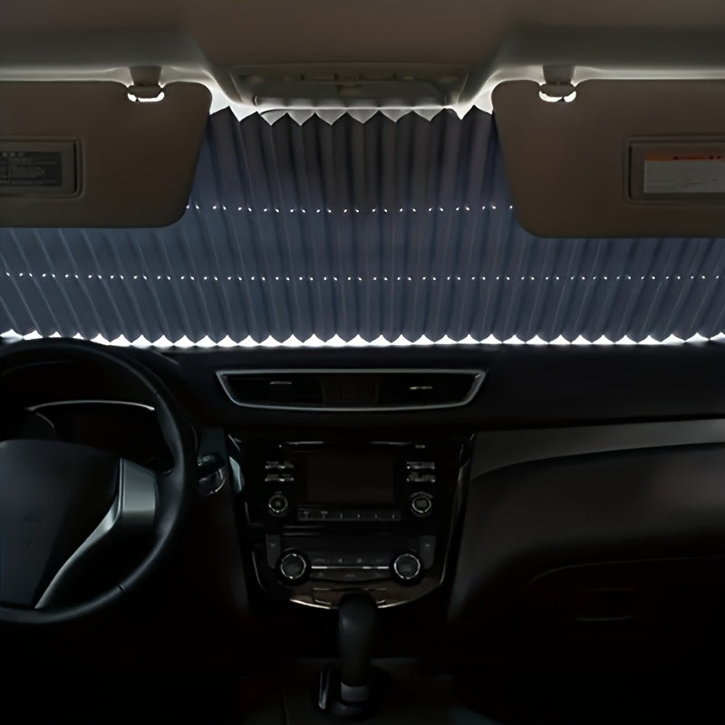 Retractable Car Sun Visor – Auto Windshield Sunshade with UV Protection & Thermal Insulation, Easy Install