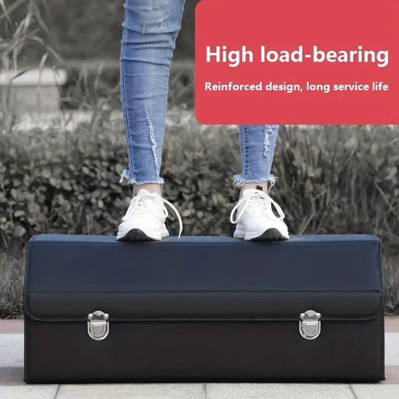 Car Trunk Organizer with Lid 65L Collapsible – Multi-Compartment Foldable Storage Box | SUV Truck Minivan Large Capacity Cargo