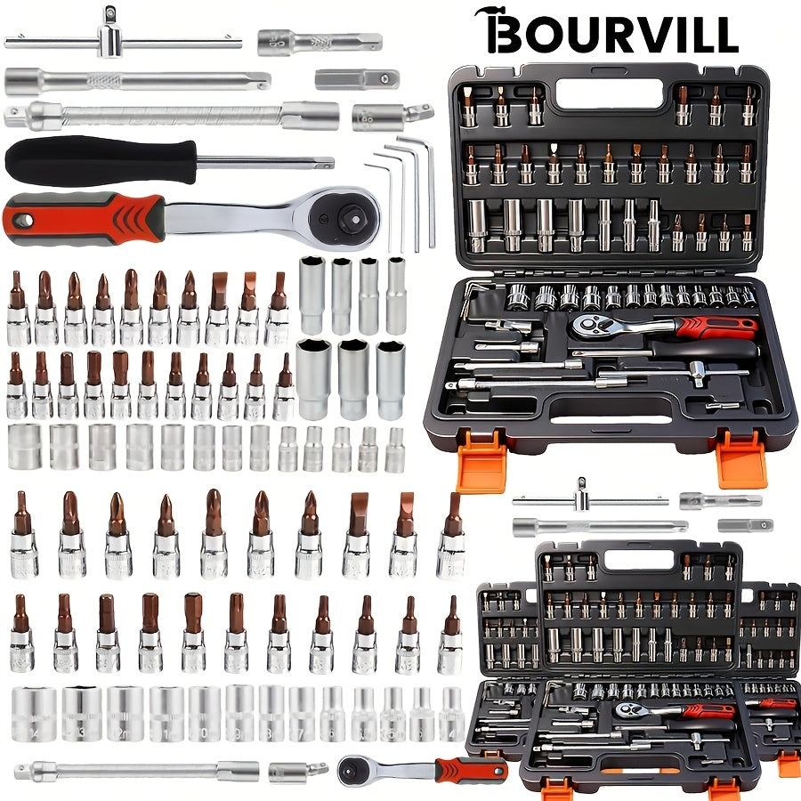 Professional Tool Set 52pcs Portable Toolbox Multi-Function Home Car Repair Kit for DIY Enthusiasts Mechanics Gift White Black