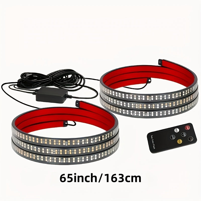65-Inch Dual-Color LED Light Bar – Double Row Gradient Step & Rock Light for Pickup Truck, SUV, Ambient Lighting, Easy Install