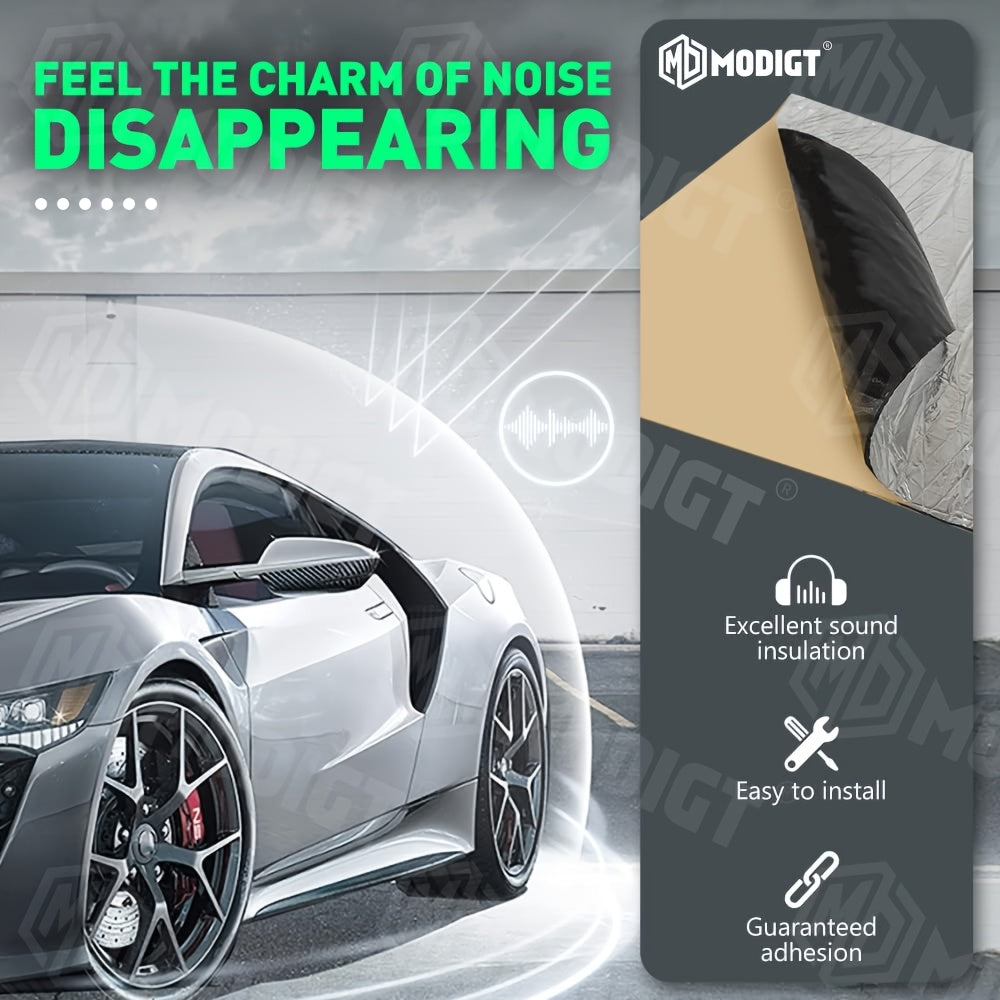 Sound Deadener Car Heat Shield Mat – Self-Adhesive Reflective Aluminum Foil Insulation, Noise & Vibration Reduction for Floor, Cab & Trunk (22 or 26 Sq Ft)