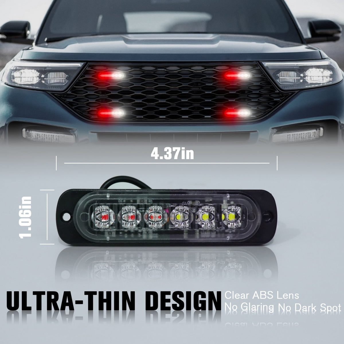 8PCS Ultra-Bright LED Light Bar Strip Kit, Truck Pickup Car Van RV Boat Lighting Decoration, Amber White Red Multi-Color Accent Lights