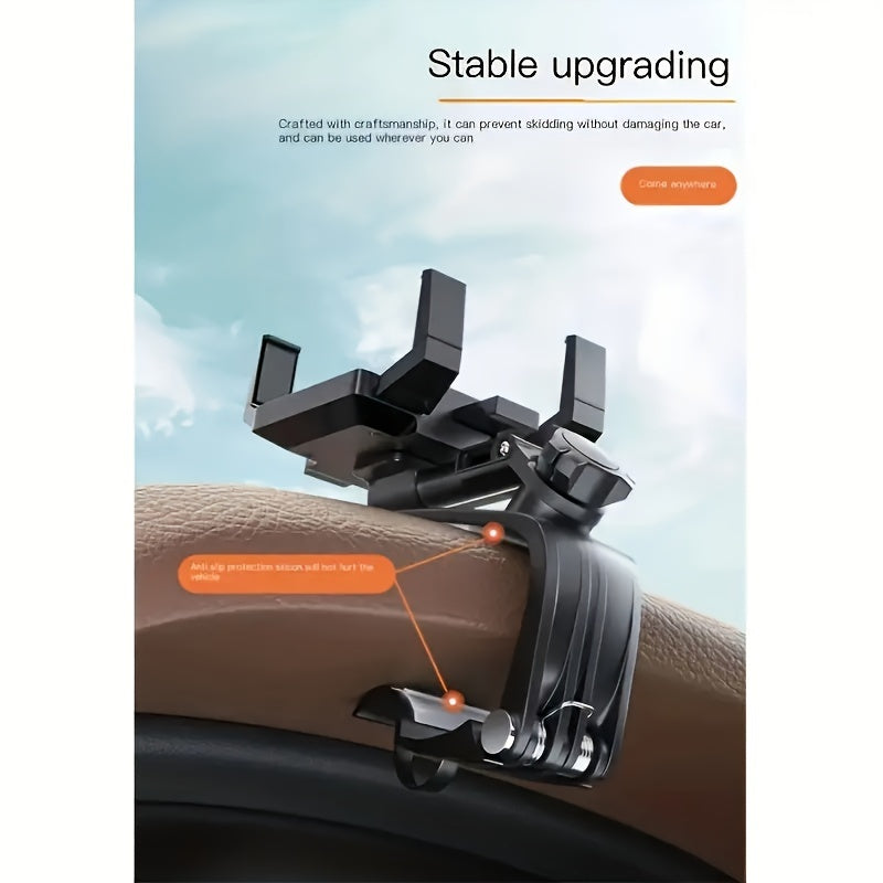 360° Rotating Car Dashboard Phone Mount Holder with Parking Number Plate Card – Universal GPS Navigation Bracket