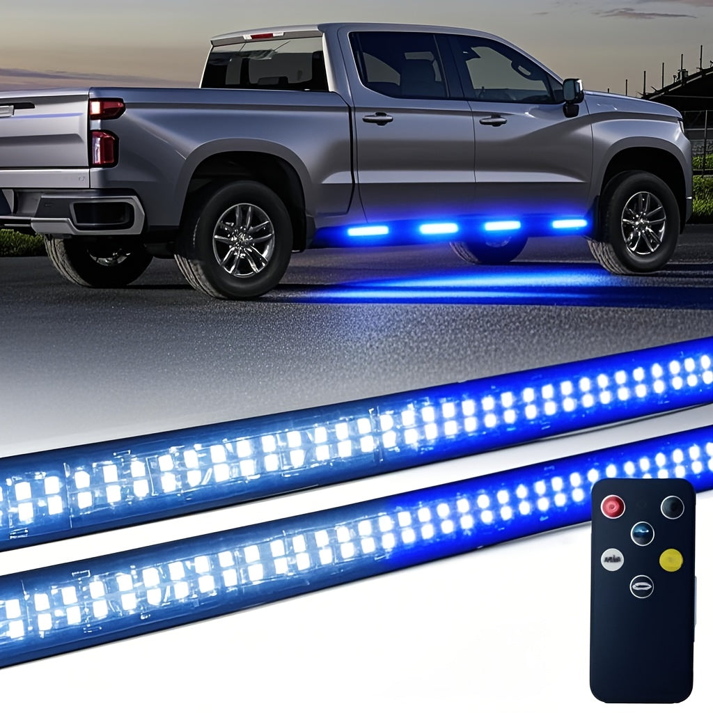 65-Inch Dual-Color LED Light Bar – Double Row Gradient Step & Rock Light for Pickup Truck, SUV, Ambient Lighting, Easy Install