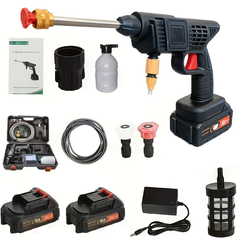 Cordless Portable Pressure Washer, Battery-Powered 18650 Lithium, ≤36V Rechargeable, for Car Wash Garden Watering Floor Cleaning — 1 or 2 Batteries