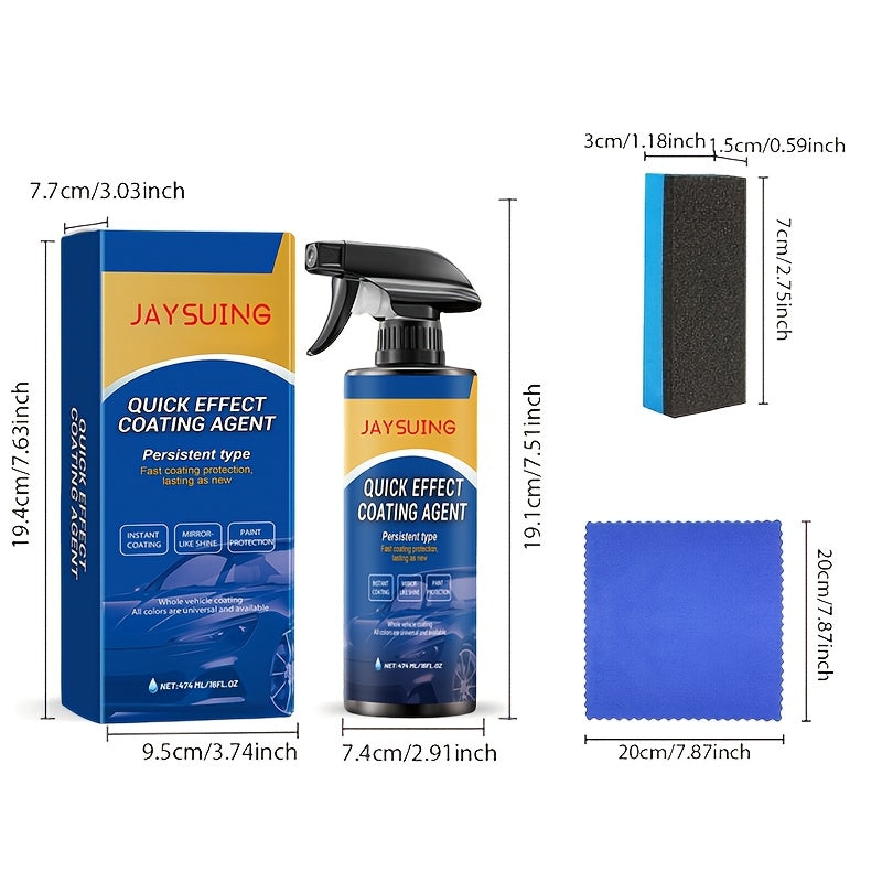 Car Coating Spray – Waterless Wash, Polish & Paint Protection | Quick-Effect Glass Cleaner for All Vehicles