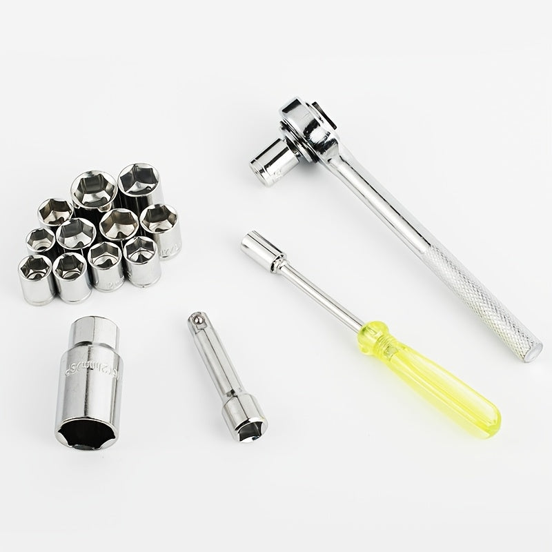 Socket Wrench Set 40-Piece Professional Hand Tool Kit with Ratchet Drive & Extension Bars for Car Repair, Home & DIY