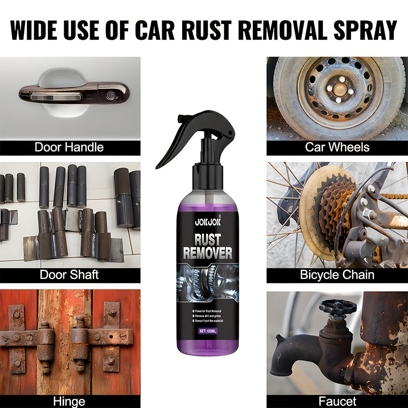 Car Rust Remover & Converter Spray – 3.38oz with Scrubbing Pad | Rust Repair for Auto, RV & Metal Surfaces