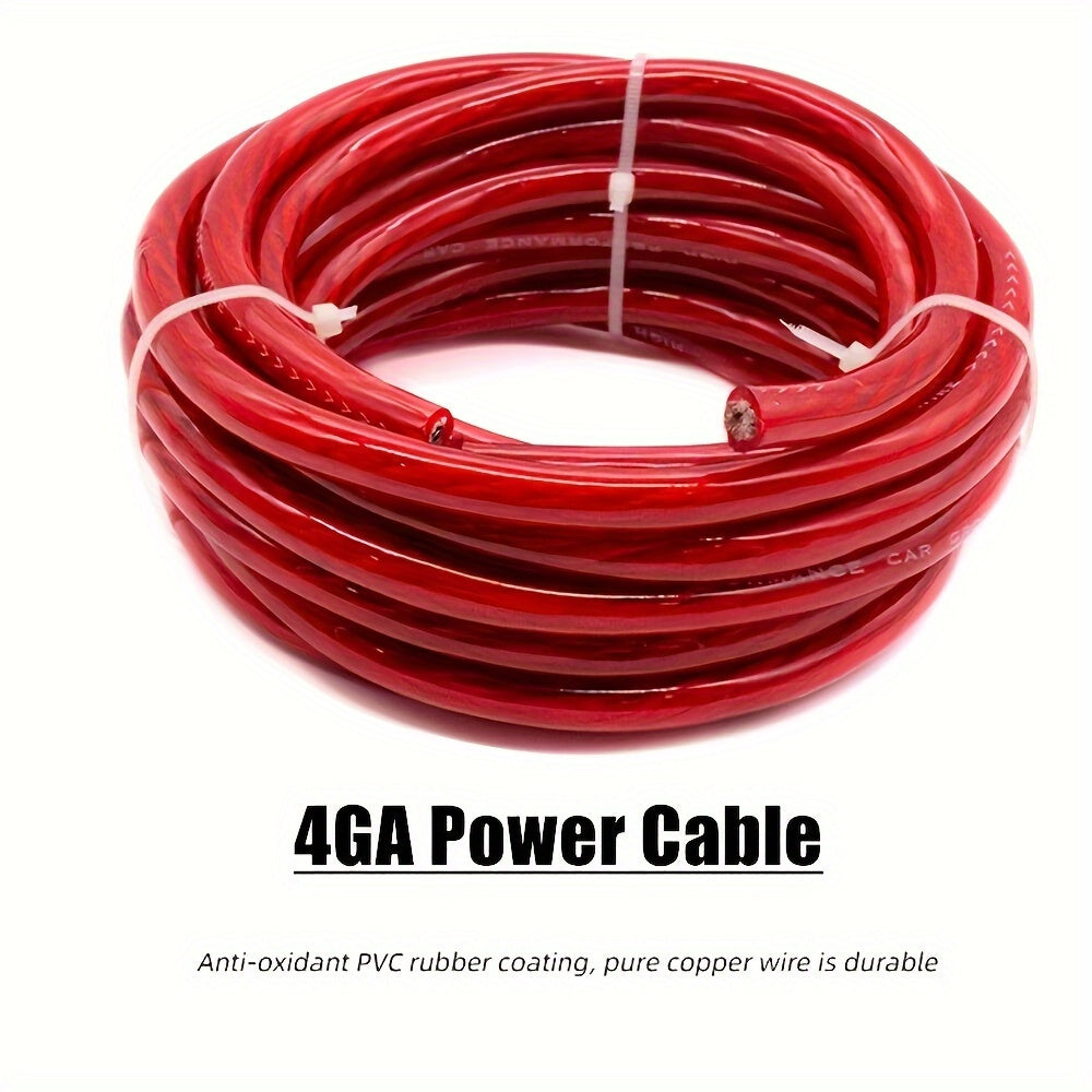 4 Gauge Amplifier Install Kit 2300W – CCA Power & Ground Wire, RCA, Speaker Wire, Remote Wire, AGU Fuse Holder & Accessories