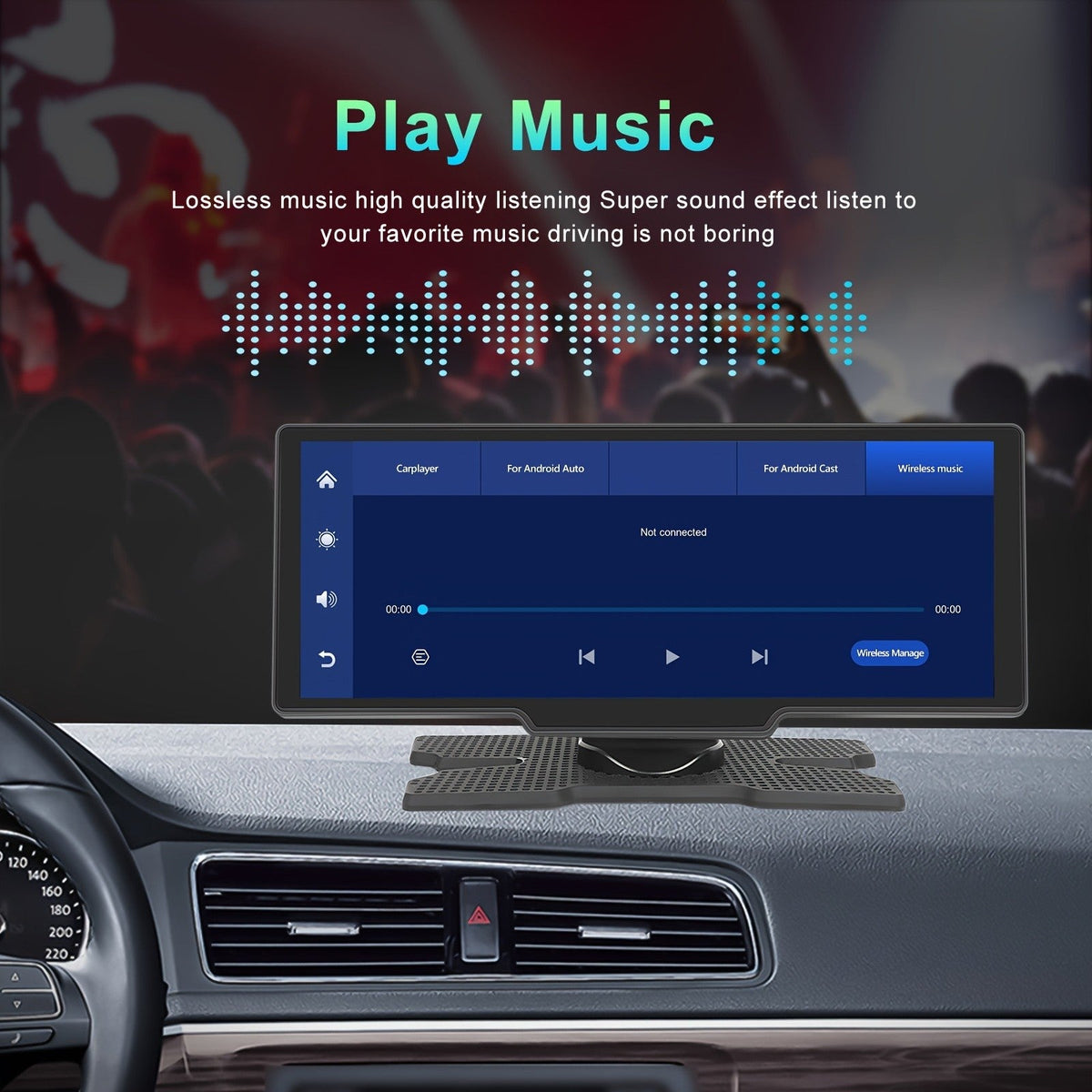 Portable Car Stereo with Wireless CarPlay & Android Auto, 10.26 Inch 1080P Touchscreen Car Radio Receiver with Voice Control, FM Transmitter, Backup Camera Support & Handsfree Calling for All Vehicles