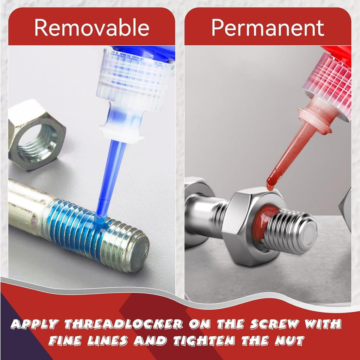 Threadlocker Adhesive 243 & 271 – Anaerobic Screw Locking Glue, Medium & High Strength, Heat-Resistant Anti-Loosening Sealant for Metal Bolts & Fasteners