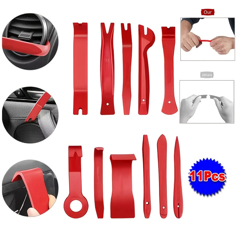 Car Trim Removal Tool Kit 25Pcs, Air Wedge Pump Long Reach Grabber Pry Tools, for Door Panel Molding Clip Fastener Removal, with Carrying Bag