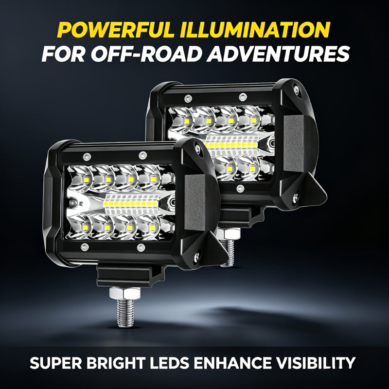 LED Work Light Bar 4.3/6.3 Inch Super Bright Spot Flood Combo for Motorcycle Off-Road Truck ATV UTV SUV Pickup 4x4 Marine Boat Night Driving Auxiliary Fog Light