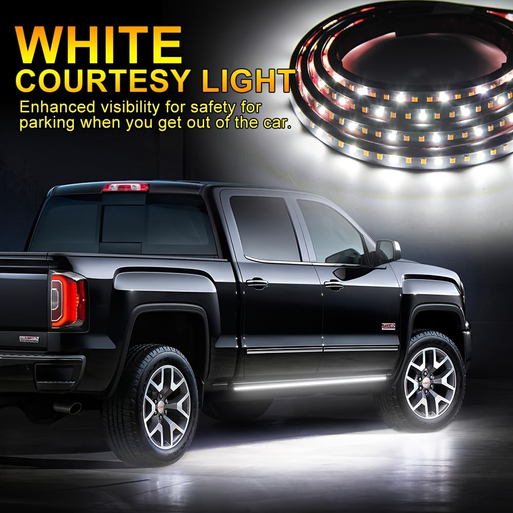 LED Truck Pedal Lights 70 Inch 2pcs Yellow White Neon Light Strips for Pickup Trucks SUVs Off-Road Step Bar Running Board Lighting