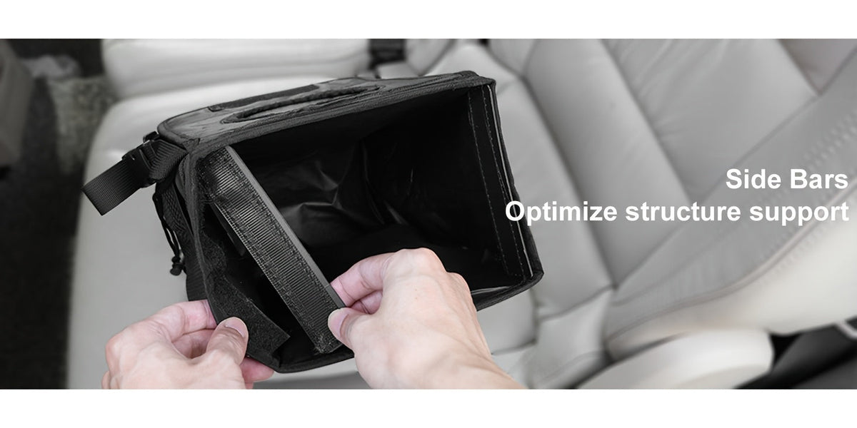 Car Trash Can Leakproof 2.1 Gallon – See-Through Window & Removable Liner | Garbage Bin Organizer for SUV Truck Vehicle Black Coffee