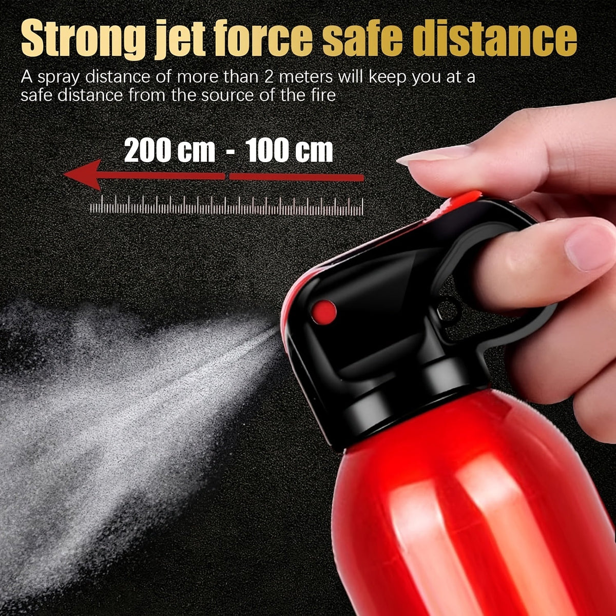 Portable Fire Extinguisher 4-in-1 for Home Garage Kitchen Car, Non-Toxic Easy-Clean Formula, Wall-Mounted, for Electrical & Textile Fires, 1 or 8 Bottles