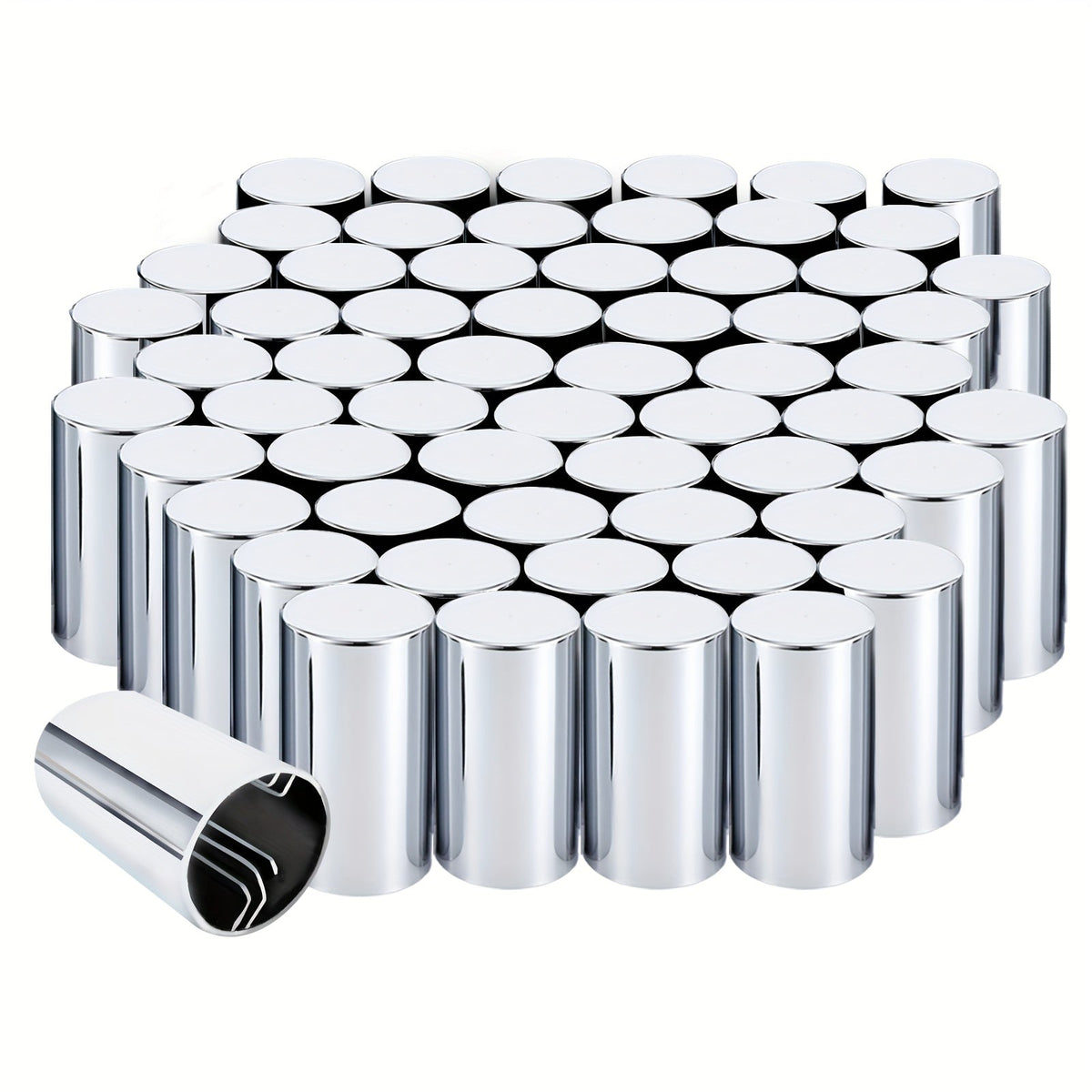 Lug Nut Covers 33mm x 3.5" Chrome ABS – Push-On Spike Caps for Semi Truck Trailer Hub Piloted Wheels, Anti-Loose Design, 20 40 or 60 Pack