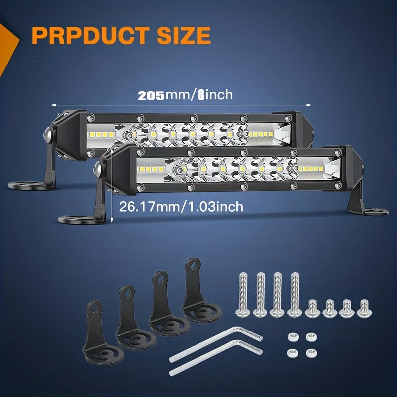 LED Light Bar Double Row Strip – Ultra-Thin 8/15/22 Inch 2000-3000LM Off-Road Work Light for Car Truck Jeep ATV Boat