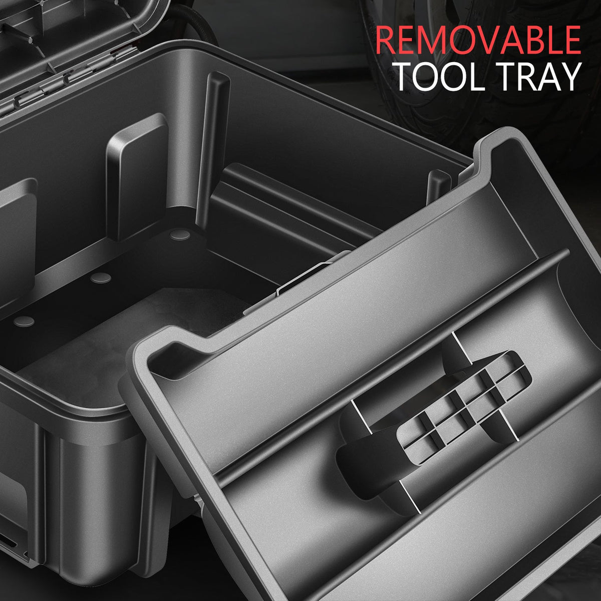 2-Piece Lockable Toolbox Set – Portable Tool Storage Organizer with Removable Tray, Double Lock, Large Capacity | Garage, Workshop & Home Use