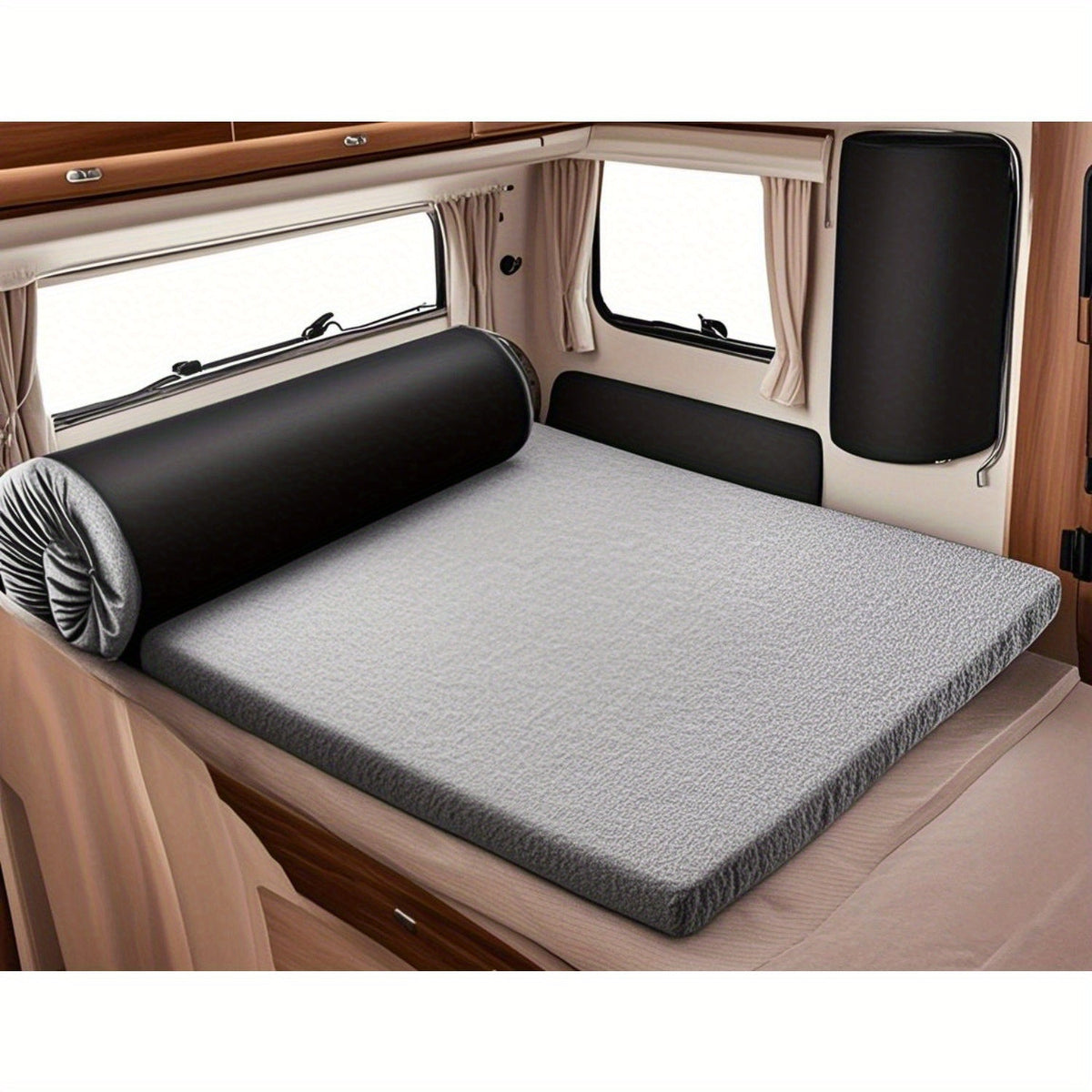 Memory Foam Camping Mattress Pad 72x24 Inch Roll Up Portable Sleeping Pad for Adults Car SUV Tent Cot Floor Guest Bed Sleepover Single Twin Grey