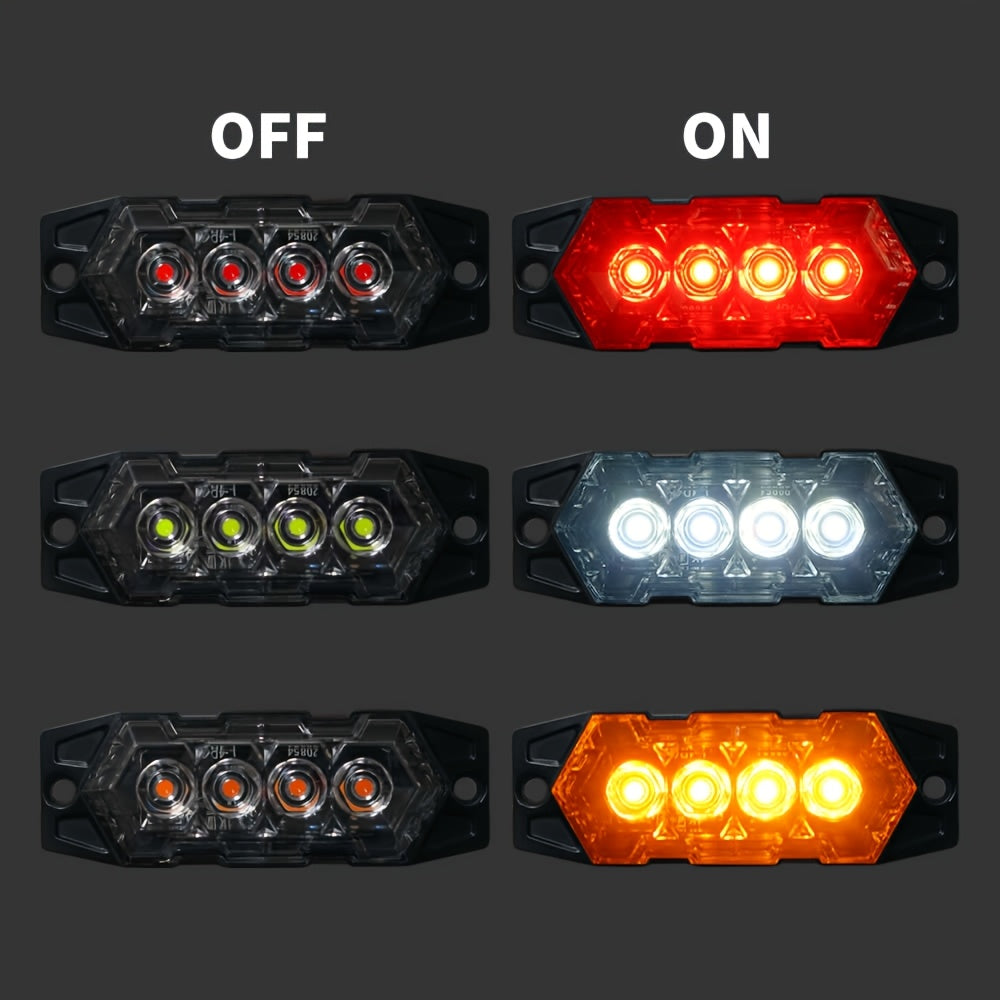 LED Off-Road Work Light 12-Pack, 12V-24V Universal Heavy-Duty LED Pods for ATV UTV Boat Bike, Amber White Red, Waterproof Auxiliary Driving Lights for Off-Road Vehicles