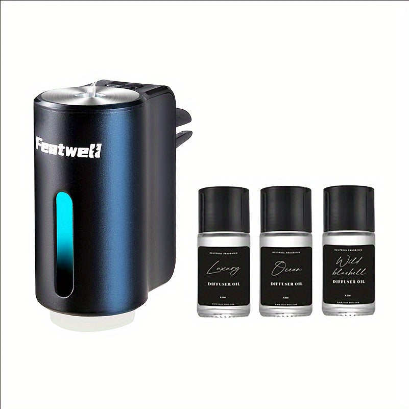 Car Essential Oil Diffuser Aromatherapy Air Freshener 3 Adjustable Settings Humidifier for Vehicle Interior 6 Scents Available Black Red