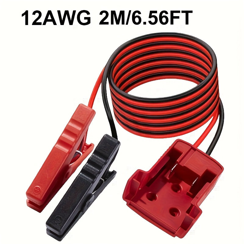 Car Jump Starter Cable Adapter for DeWalt 18V/20V DCB Battery – Portable 12V Battery Pack Connector, ABS, 0.98ft & 6.56ft Options, Battery Not Included