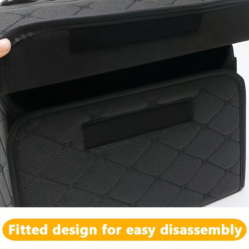 Car Trunk Organizer Foldable Large Capacity - Collapsible Cargo Storage Box for SUV Truck Van, Sturdy Reinforced Walls, Black White, Small & Large