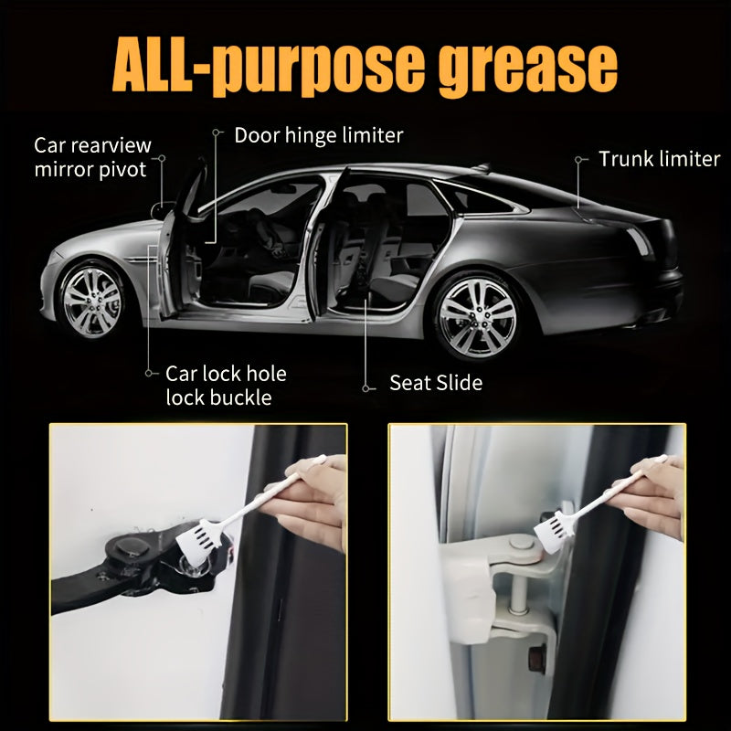 Multi-Purpose Grease with Brush 3.38 oz Garage Door Hinge Lubricant for Car Automobile Ship Industrial Metal Parts Bearing Chain