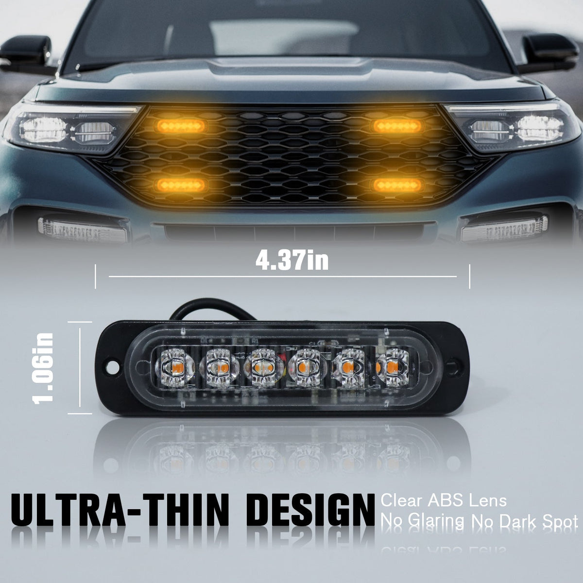 8PCS Ultra-Bright LED Light Bar Strip Kit, Truck Pickup Car Van RV Boat Lighting Decoration, Amber White Red Multi-Color Accent Lights
