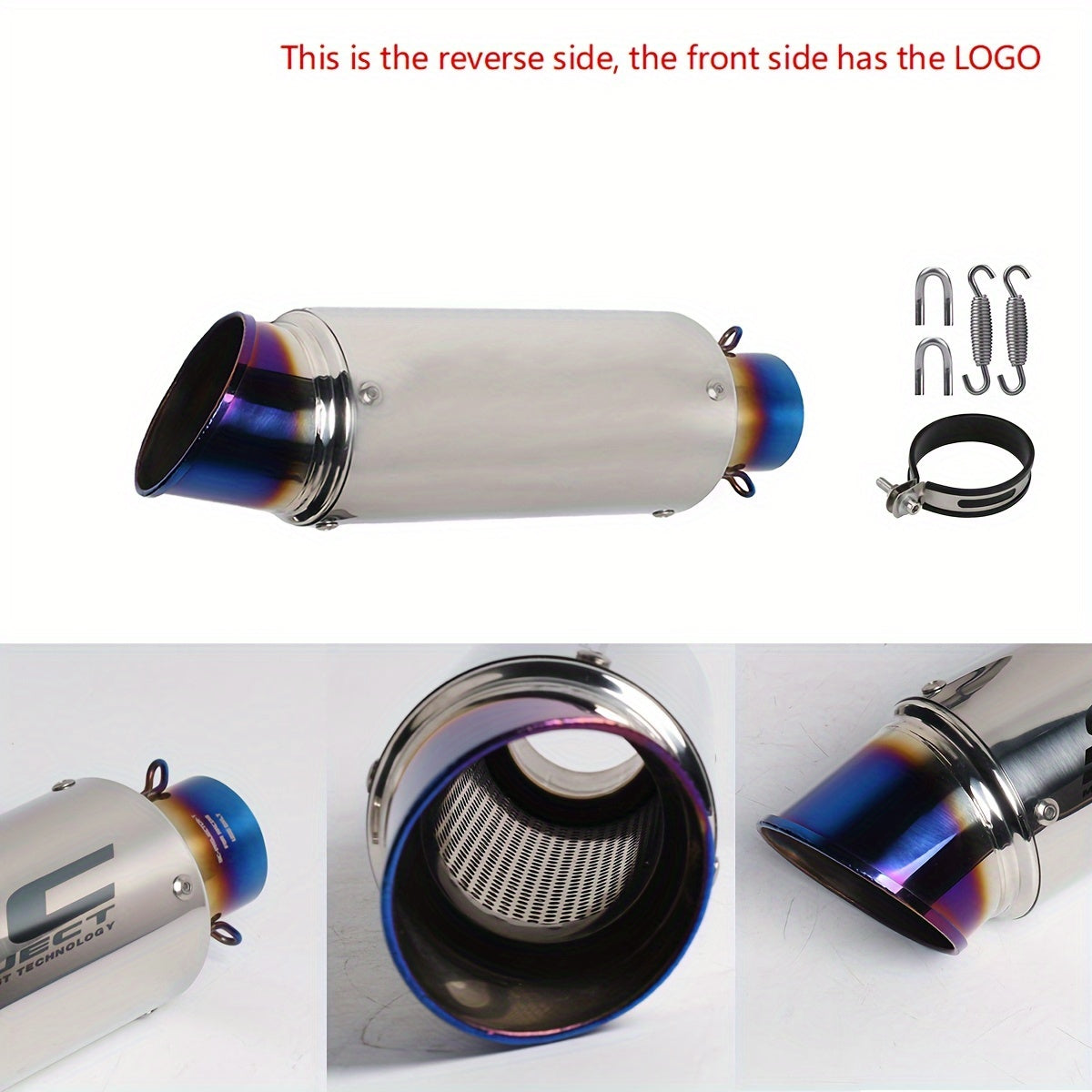 Stainless Steel Motorcycle Exhaust Pipe 51/60mm – Universal Slip-On Muffler for NMAX 125/155, Suzuki GSX650F, GSX1250, GSX650R