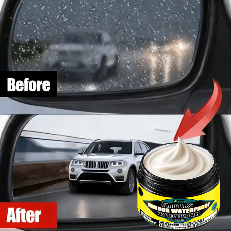 Windshield Rain Repellent Coating, Waterproof Non-Stick Glass Water Repellent for Car Windshield & Rearview Mirror, Long-Lasting Anti-Rain Hydrophobic Nano Wax Kit with Towel